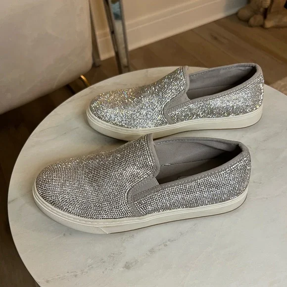 Excellent Condition Steve Madden Rhinestone Slip-On Sneakers - Picture 8 of 8